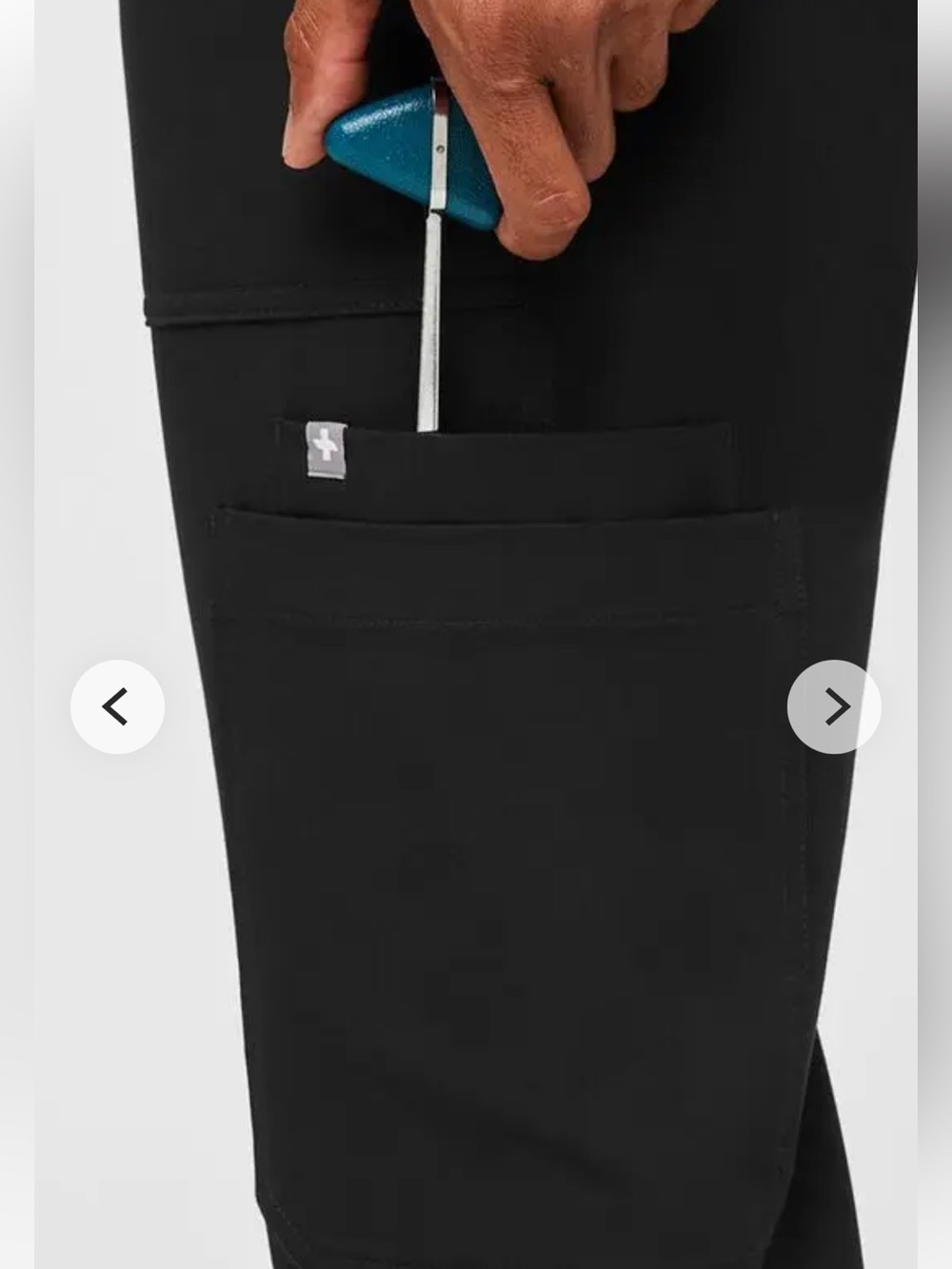 NWT FIGS Men's Black Cairo Straight Leg Zip Fly Scrub Pant - Short - Picture 9 of 13
